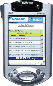 Captura del portal Daikin Mobile